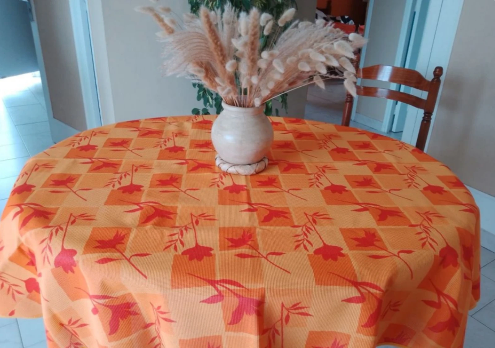 Mantel ovalado naranja 180 x 130 - Decoración de mesa para verano – photo 2